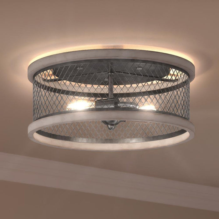UHP3390 Provincial Ceiling Light, 6.5"H x 14"W, Galvanized Steel Finish, Layton Collection