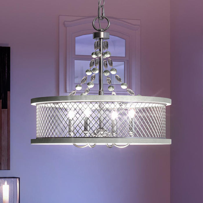 UHP3400 Provincial Chandelier, 17.125"H x 18"W, Galvanized Steel Finish, Layton Collection