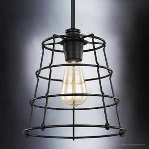 A beautiful lighting fixture from the Franklin Collection, featuring an UHP3421 Urban Loft pendant lamp with a bulb inside.