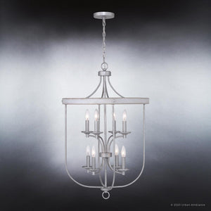 A gorgeous lighting fixture from the Adelaide Collection, this French Country Chandelier in Galvanized Steel finish features six lights.