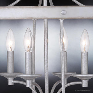 Four UHP3450 French Country Chandelier holders in a beautiful metal Urban Ambiance chandelier.