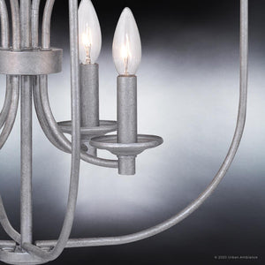 A beautiful UHP3450 French Country Chandelier with three candles in it, from the Urban Ambiance Adelaide Collection.
