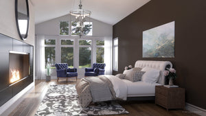 A 3D rendering of a bedroom with the beautiful Urban Ambiance UHP3450 French Country Chandelier, 33.75