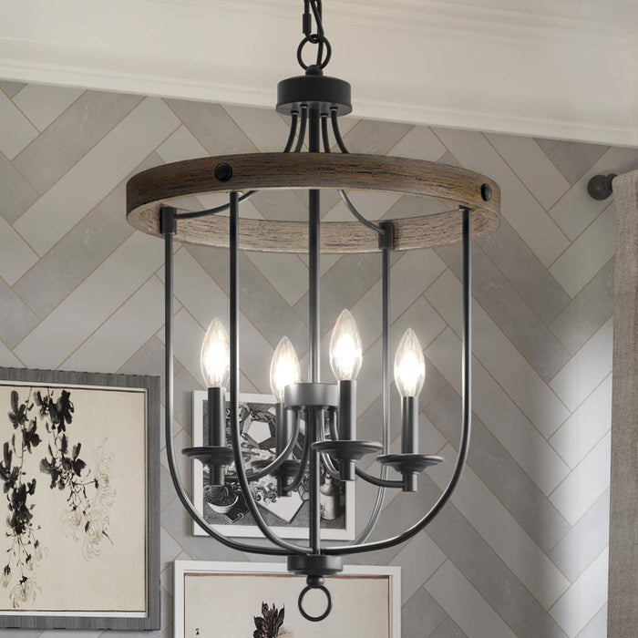 UHP3560 French Rustic Chandelier, 26.25"H x 17.125"W, Charcoal Finish, Adelaide Collection