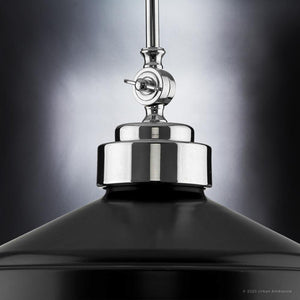 A luxurious UHP3571 Urban Loft pendant light with a Midnight Black finish from the Dothan Collection, by Urban Ambiance.