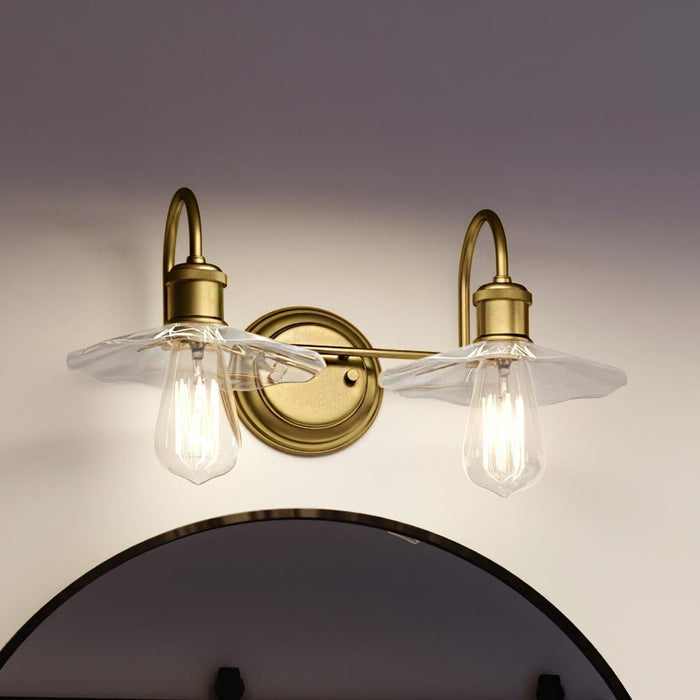 UHP3671 Vintage Bath Vanity Light, 6.5"H x 16.5"W, Olde Brass Finish, Victoria Collection