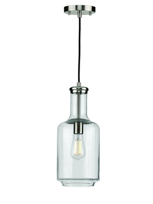 A beautiful UHP3700 Industrial Chic Pendant Light with a brushed nickel finish from the unique Eagan Collection by Urban Ambiance.