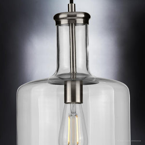 A unique Industrial Chic Pendant Light with a metal base.