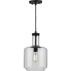 An UHP3711 Industrial Chic Pendant Light with a clear glass shade by Urban Ambiance.
