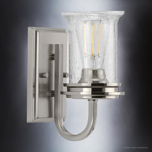 An Urban Ambiance UHP3740 French Country Bath Vanity Light with a clear glass shade, 9.5