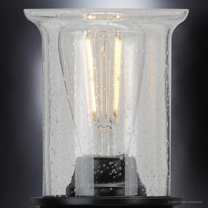 A unique lighting fixture, the Urban Ambiance UHP3771 French Country Bath Vanity Light, adds a touch of luxury to any space with its Midnight Black Finish and dimensions of 7.25