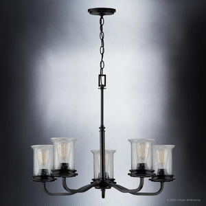 A luxury French Country lamp with clear glass shades.