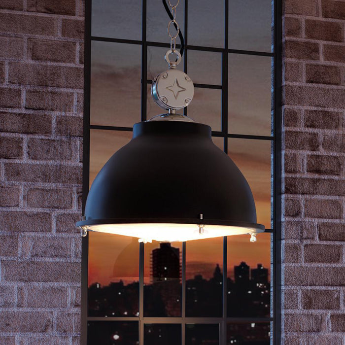 UHP3841 Urban Loft Pendant Light, 17.625"H x 17.375"W, Charcoal Finish, Kenner Collection