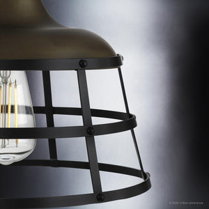 Unique blackened brass pendant lamp.