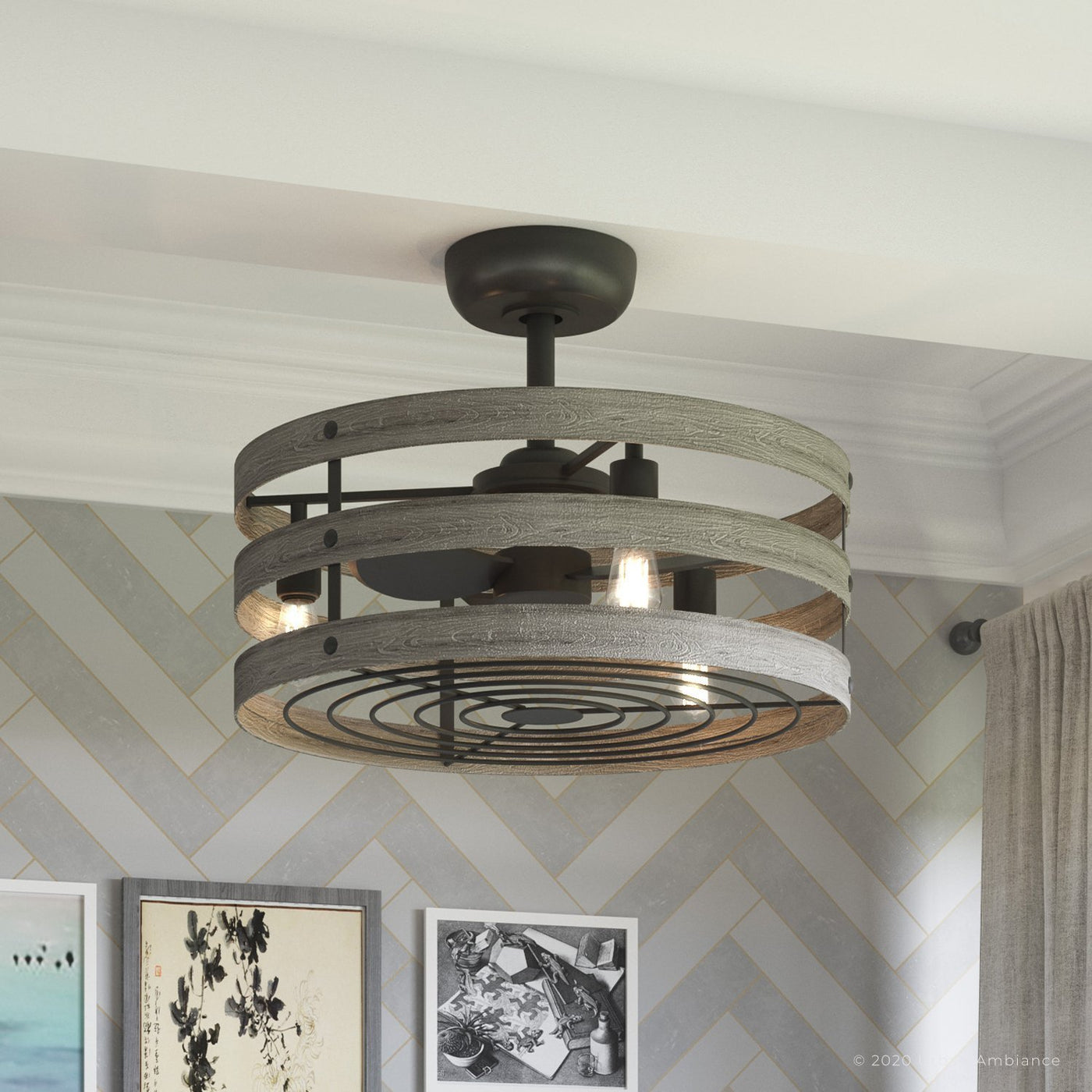 UHP9031 Modern Farmhouse Indoor Ceiling Fan 18.1 H x 23.5 W Charcoal Urban Ambiance