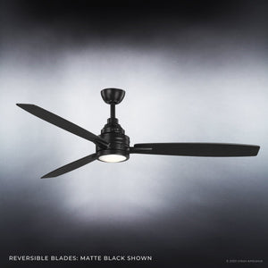 Urban Ambiance Reversible blade matte black UHP9040 Mid Century Modern Indoor Ceiling Fan, 13.1