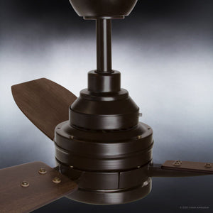A beautiful UHP9042 Mid Century Modern Indoor Ceiling Fan with unique wooden blades.