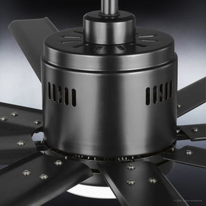 A unique UHP9050 Urban Loft Indoor/Outdoor Ceiling Fan with four blades.