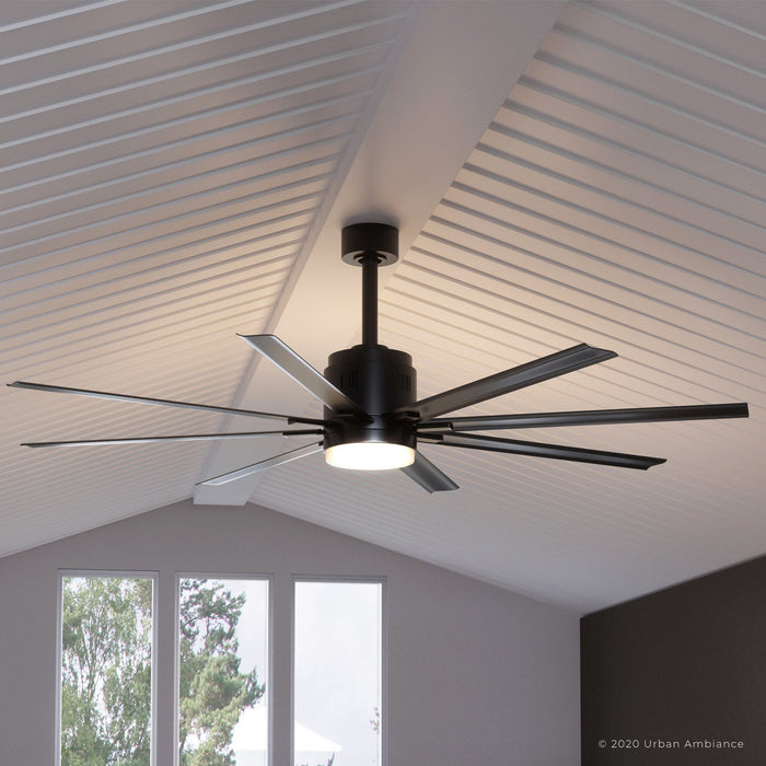 UHP9050 Urban Loft Indoor / Outdoor Ceiling Fan, 16.8"H x 72"W, Midnight Black, Chatham Collection