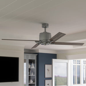 A beautiful living room with a unique Urban Ambiance UHP9062 Urban Loft Indoor Ceiling Fan, 15.4