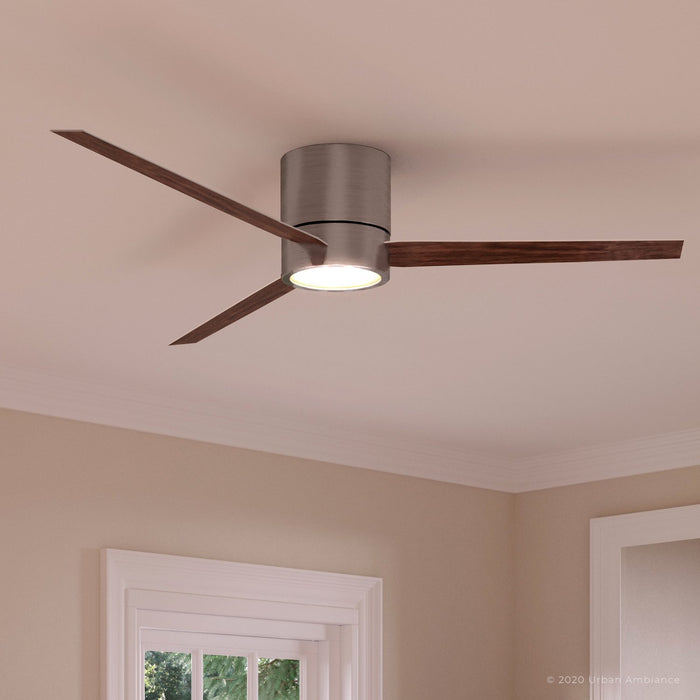 UHP9070 Modern Indoor Ceiling Fan, 9.9"H x 56"W, Brushed Nickel, Camden Collection