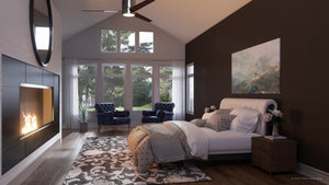 A gorgeous 3d rendering of a UHP9071 Modern Indoor Ceiling Fan, 9.9