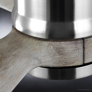 A close-up of a beautiful wooden handle on an Urban Ambiance UHP9091 Modern Indoor Ceiling Fan, 15.5