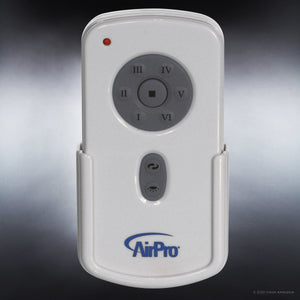 A luxury remote control for a unique lighting fixture - Urban Ambiance's UHP9091 Modern Indoor Ceiling Fan from the Lewes Collection, with measurements of 15.5