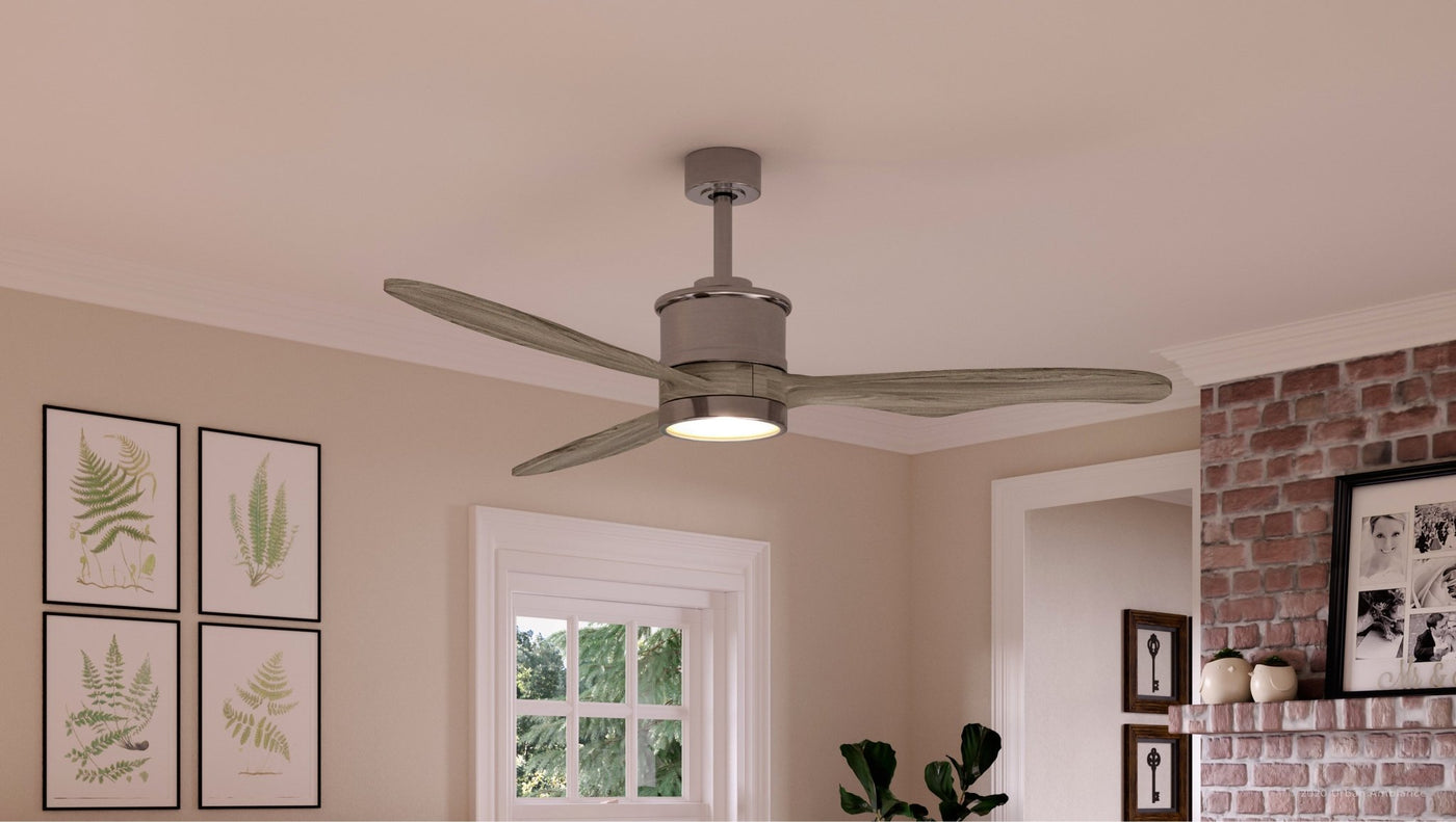 UHP9091 Modern Indoor Ceiling Fan, 15.5 uhp9091-modern-indoor-ceiling-fan-15-5-h-x-60-w-brushed-nickel-lewe-urban-ambiance