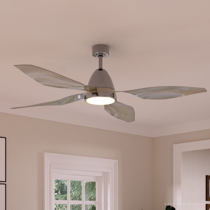 UHP9111 Modern Indoor Ceiling Fan, 16.7"H x 60"W, Brushed Nickel, Niantic Collection
