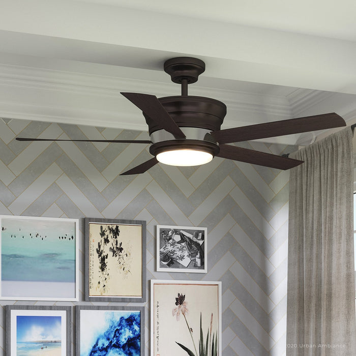 UHP9121 Contemporary Indoor Ceiling Fan, 15.5"H x 54"W, Charcoal, Newport Collection