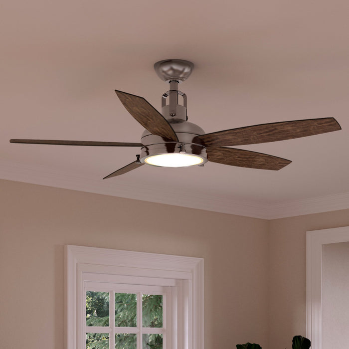 UHP9140 Traditional Indoor Ceiling Fan, 17.6"H x 52"W, Brushed Nickel, Pismo Collection