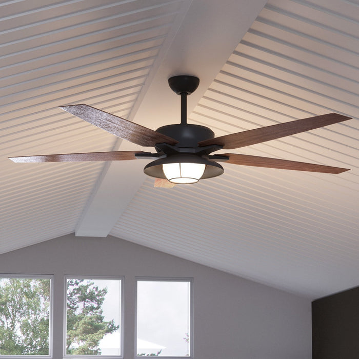 UHP9172 Traditional Indoor or Outdoor Ceiling Fan, 17.6"H x 60"W, Olde Bronze, Santa Monica Collection