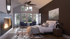A beautiful 3D rendering of a unique UHP9191 Modern Indoor Ceiling Fan, 14.5
