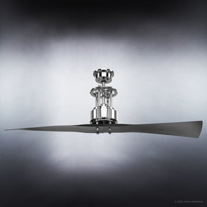 A unique, UHP9200 Cosmopolitan Indoor Ceiling Fan from the Jamestown Collection by Urban Ambiance with a gorgeous polished chrome finish.