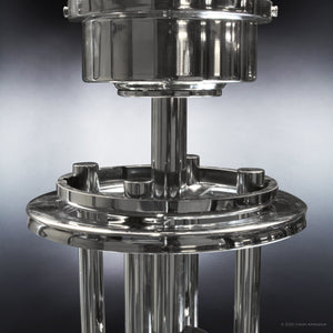 A luxurious lighting fixture, the UHP9200 Cosmopolitan Indoor Ceiling Fan, showcases a polished chrome design from the Jamestown Collection by Urban Ambiance.