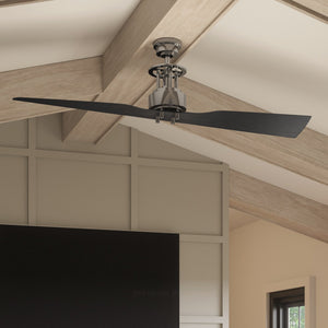 A living room with a beautiful Urban Ambiance UHP9200 Cosmopolitan Indoor Ceiling Fan, 18.1