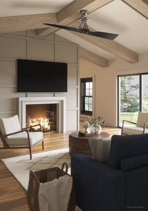 A luxurious living room with a UHP9200 Cosmopolitan Indoor Ceiling Fan, 18.1