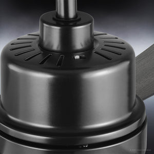 A close up of a gorgeous UHP9220 Modern Indoor Ceiling Fan with a wooden handle.