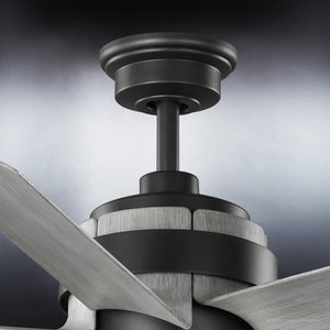 An image of a gorgeous UHP9333 Transitional Ceiling Fan 17.25''H x 56''W, Charcoal Finish, Melton Collection fan with a black blade by Urban Ambiance