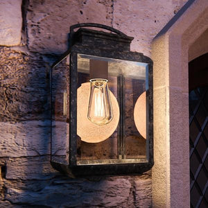 A beautiful and luxurious UQL1021 Tuscan Outdoor Wall Light, 14.5"H x 8"W, Royal Bronze Finish from the Casablanca Collection by Urban Ambiance