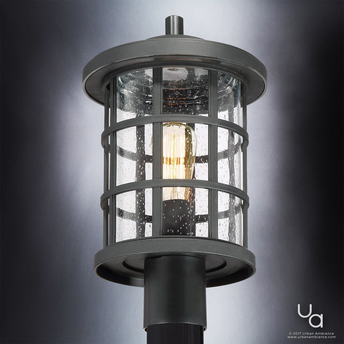 Luxury Craftsman Outdoor Post Light, 17.25H x 10W, Natural Black Finish, Vienna Collection UQL1046