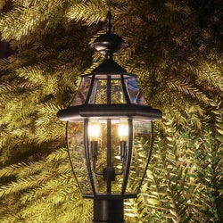 Luxury Craftsman Outdoor Post Light, 17.25H x 10W, Natural Black Finish, Vienna Collection UQL1046