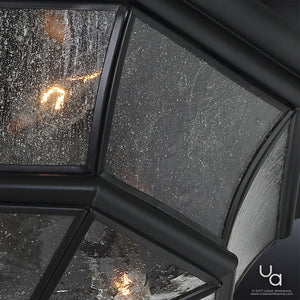 An Urban Ambiance Colonial Outdoor Ceiling Lighting Fixture with a unique Black Silk Finish, 8