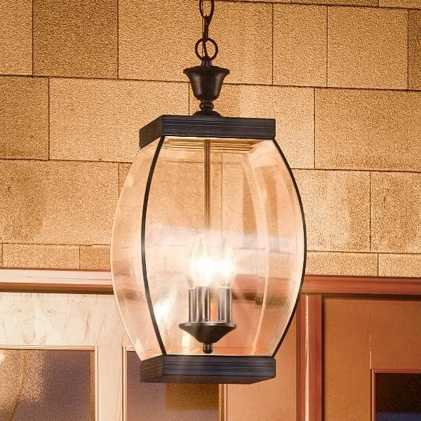 UQL1176 Colonial Outdoor Pendant Light, 20.5"H x 9"W, Medieval Bronze Finish, Manchester Collection