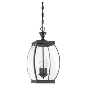 Urban Ambiance’s UQL1176 Colonial Outdoor Pendant Light from the Manchester Collection features a medieval bronze finish, beveled glass panels, and holds three candle-style light bulbs inside. Measuring 20.5 inches high by 9 inches wide and suspended by a chain, this striking outdoor pendant adds vintage charm and radiant illumination to any entryway or patio.