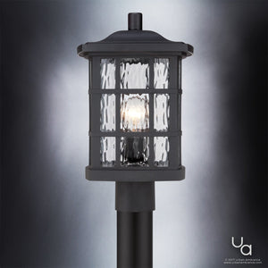 The Urban Ambiance UQL1246 Craftsman Outdoor Post Light features a black silk finish, grid design, and clear textured glass. Marine-grade construction offers weather-resistant lighting for your exterior. Size: 16.5