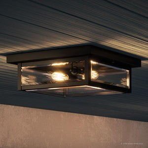 A luxurious lamp featuring a gorgeous Urban Ambiance Farmhouse Outdoor Ceiling Light with two lights.