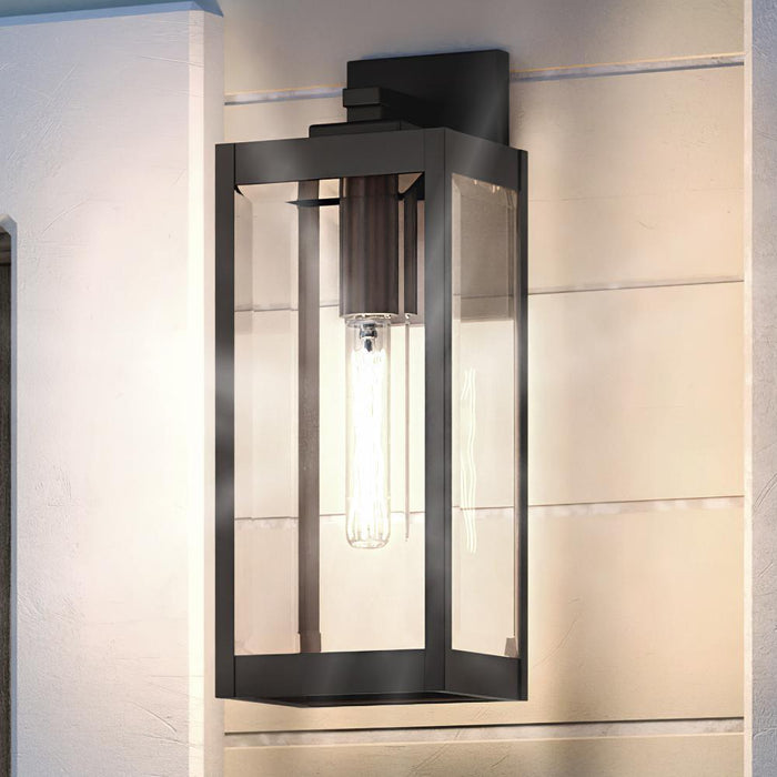 UQL1350 Modern Farmhouse Outdoor Wall Light, 14.25"H x 5"W, Estate Bronze Finish, Quincy Collection