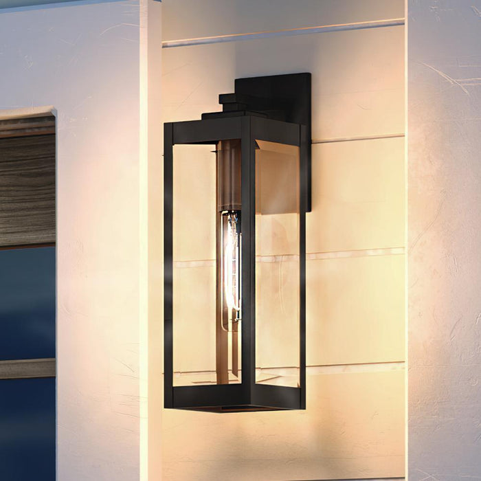 UQL1351 Modern Farmhouse Outdoor Wall Light, 17"H x 6"W, Estate Bronze Finish, Quincy Collection
